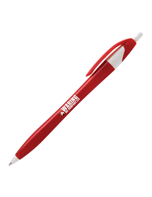 Novella Red/White Executive Pen - Blue Ink w/Waring Oil Logo