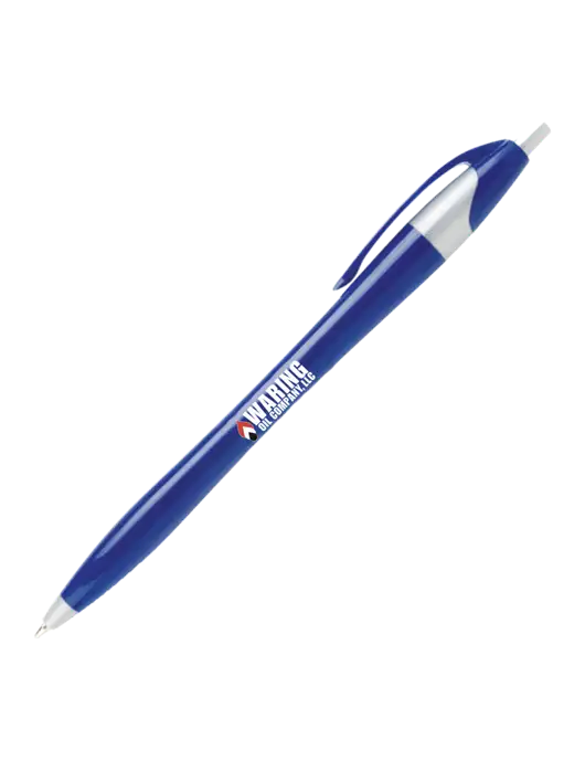 Novella Navy/Silver Corporate Pen- Blue Ink w/Waring Oil Logo