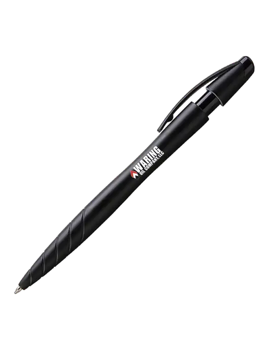 Awali Black Metallic Pen - Black Ink w/Waring Oil Logo