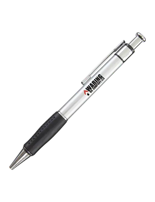 Malta Silver Pen - Black Ink w/Waring Oil Logo