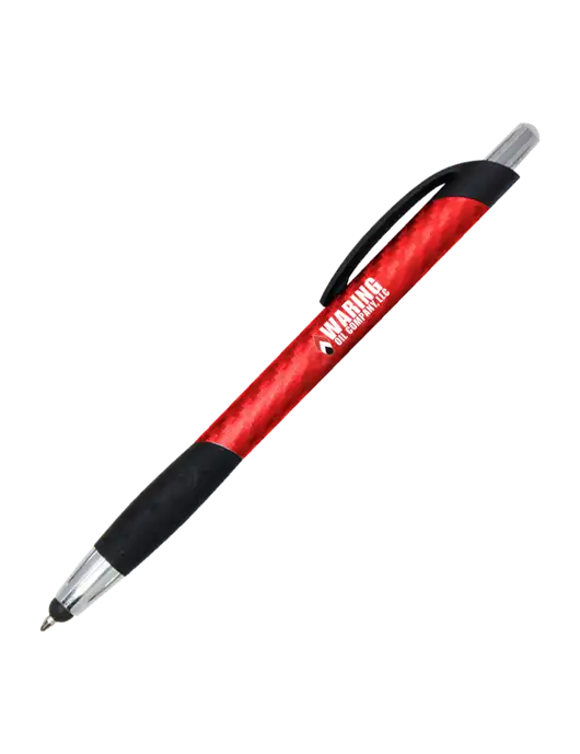 Sunray Red Stylus Pen - Black Ink w/Waring Oil Logo