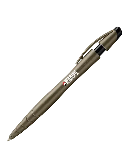 Awali Grey Metallic Pen - Black Ink w/Waring Oil Logo