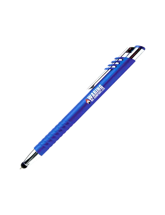 Schirhart Blue Stylus Pen - Blue Ink w/Waring Oil Logo