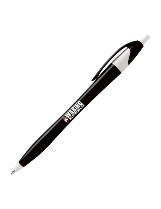 Novella Black/White Executive Pen - Blue Ink w/Waring Oil Logo