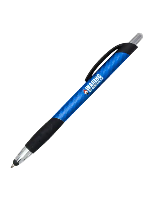 Sunray Blue Stylus Pen - Black Ink w/Waring Oil Logo