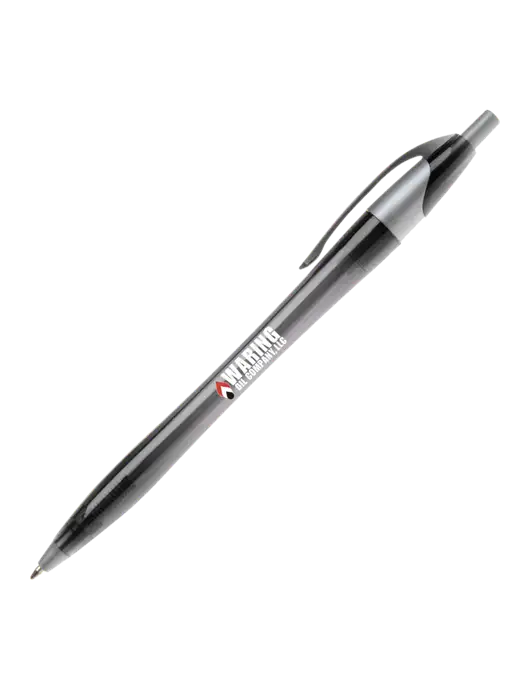 Novella Translucent Black/Silver Jewel Pen - Blue Ink w/Waring Oil Logo