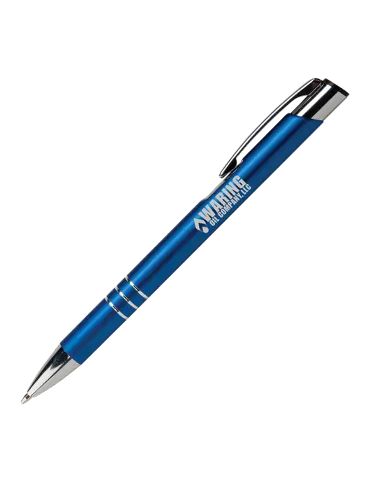 Laurent Blue Pen - Black Ink w/Waring Oil Logo