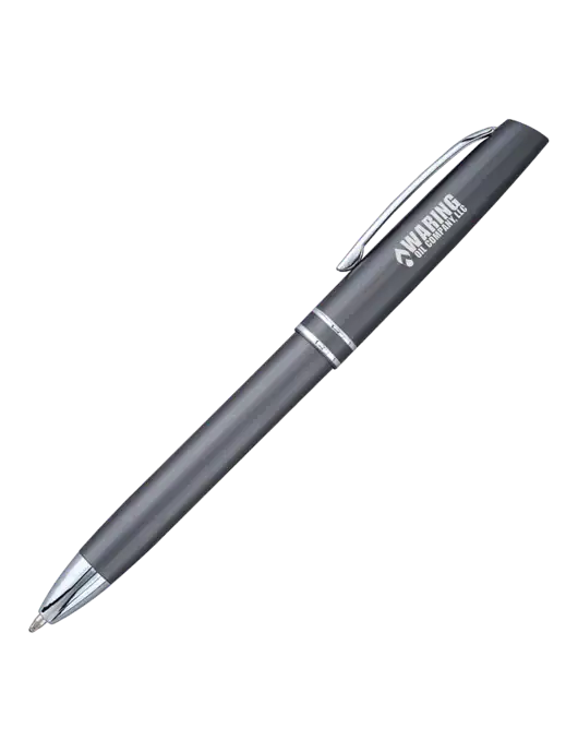 Gunmetal Anguilla Black Ink Pen w/Waring Oil Logo