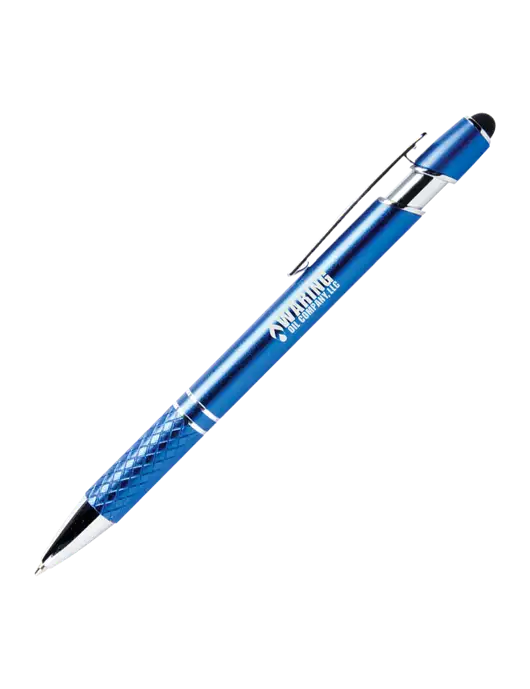 Valencia Blue Stylus Pen - Black Ink w/Waring Oil Logo