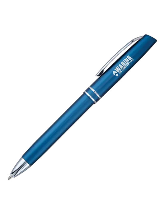Blue Anguilla Black Ink Pen w/Waring Oil Logo