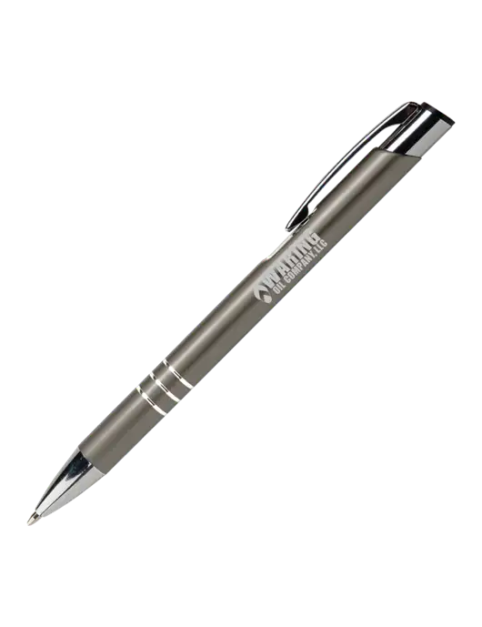 Laurent Gunmetal Pen - Black Ink w/Waring Oil Logo