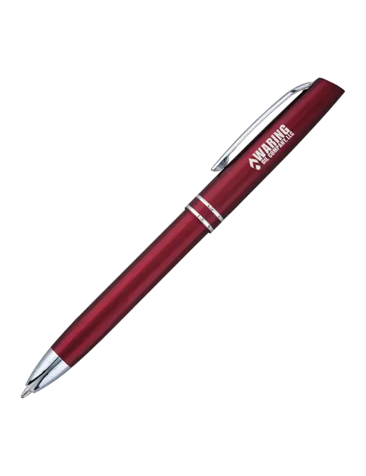 Maroon Anguilla Black Ink Pen w/Waring Oil Logo