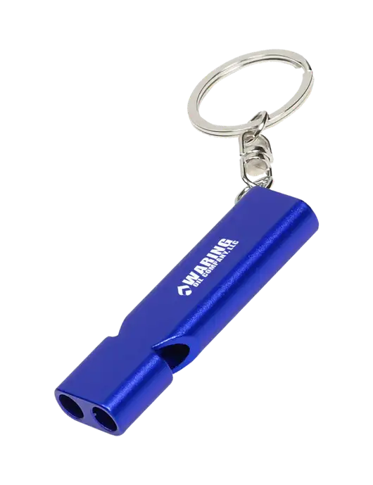 Quick Alert Blue Safety Whistle w/Waring Oil Logo