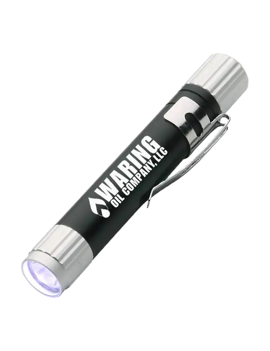 Black Aluminum LED Penlight w/Waring Oil Logo
