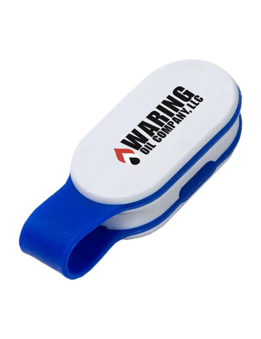 Magna Clip Blue Personal Safety Light w/Waring Oil Logo