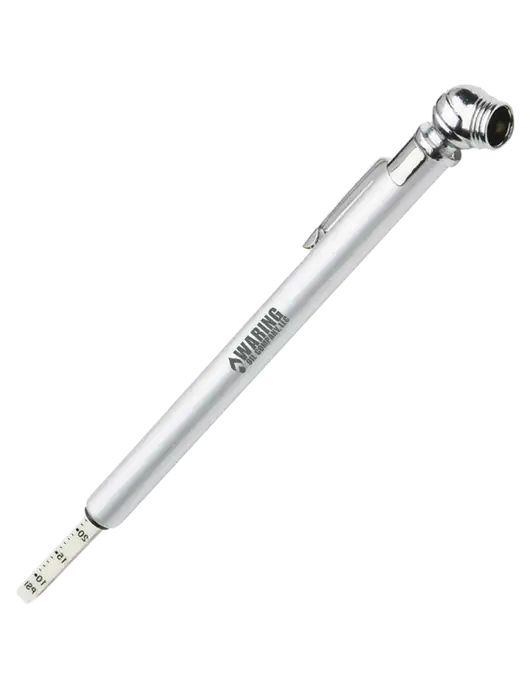 Quick View Silver Tire Gauge w/Waring Oil Logo