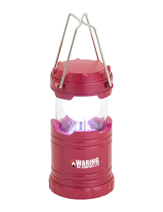 Red Mini Retro Lantern w/Waring Oil Logo