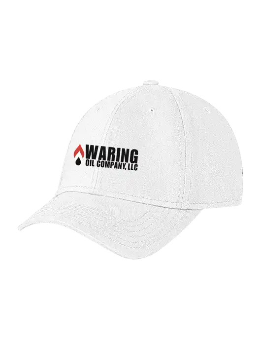 White Structured Soft Snap Closure Hook & Loop Cap w/Waring Oil Logo