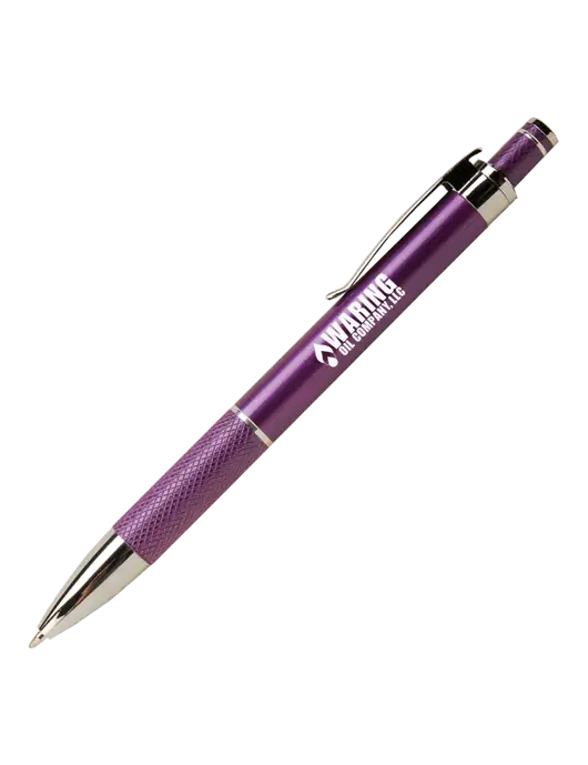 Diamond Etched Purple Pen - Black Ink w/Waring Oil Logo
