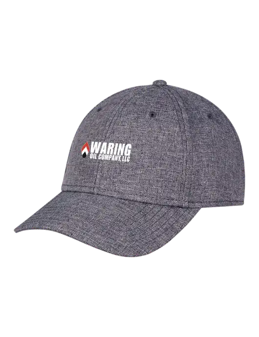 Heather Charcoal Structured Linen Look Cap Hook & Loop w/Waring Oil Logo