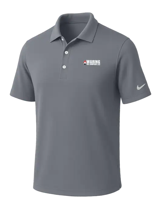 NIKE Medium Grey Dri-Fit Micro Pique Polo w/Waring Oil Logo