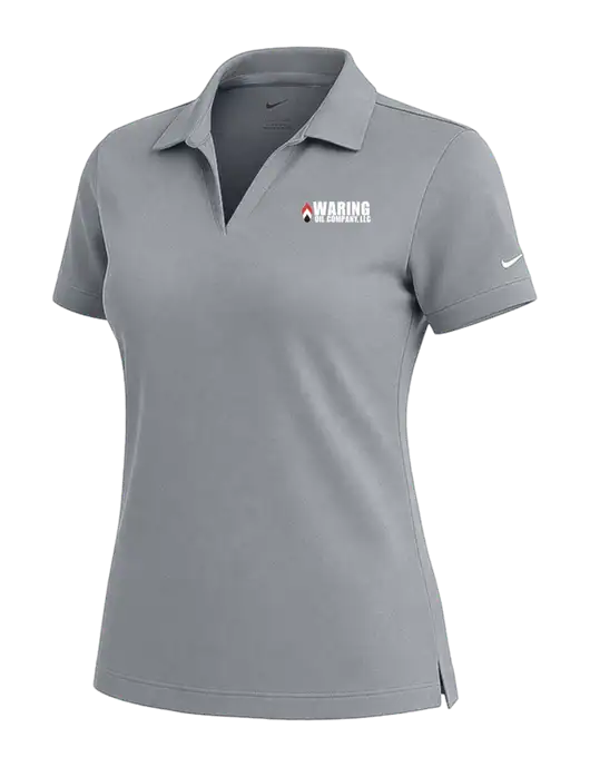 NIKE Medium Grey Womens Dri-Fit Micro Pique Polo w/Waring Oil Logo
