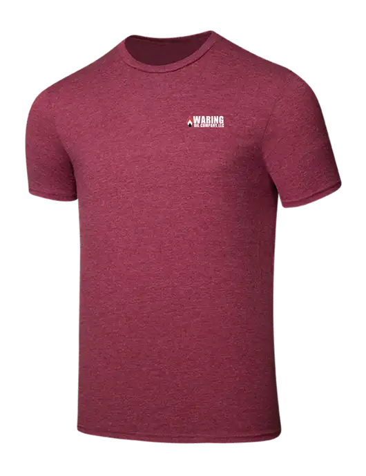 Seriously Soft Heathered Cardinal T-Shirt w/Waring Oil Logo