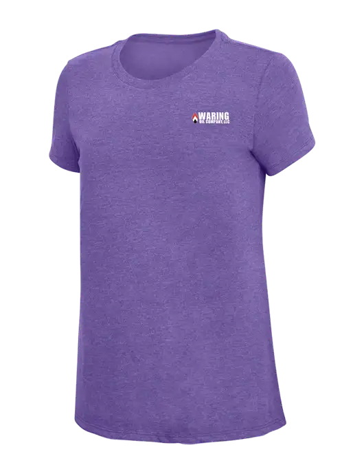 Womens Simply Soft Purple Frost 4.5oz  Poly/Combed Ring Spun Cotton T-Shirt w/Waring Oil Logo