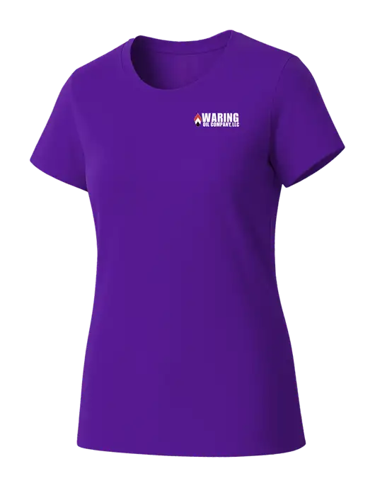 Womens Seriously Soft Purple T-Shirt w/Waring Oil Logo