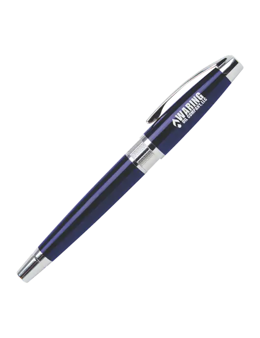 Masscotti Navy Rollerball Pen - Black Ink w/Waring Oil Logo