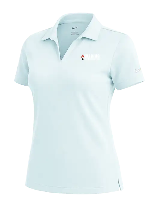 NIKE Very Light Blue Womens Dri-Fit Micro Pique Polo w/Waring Oil Logo