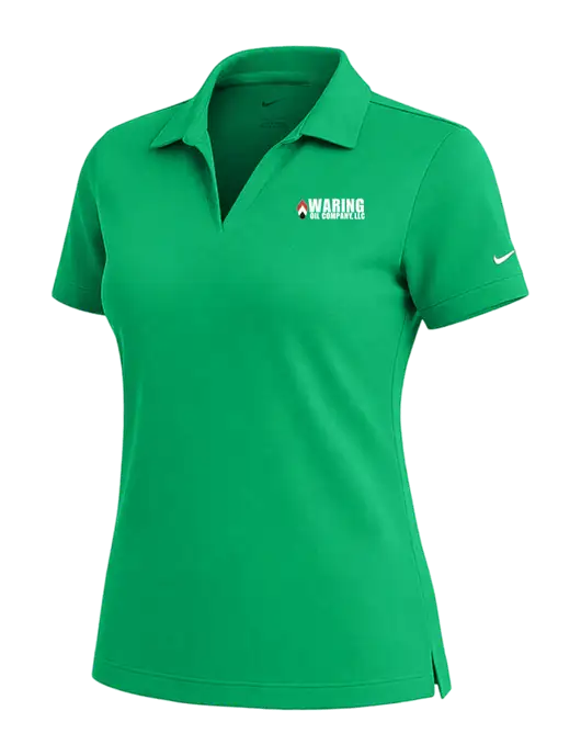 NIKE Kelly Green Womens Dri-Fit Micro Pique Polo w/Waring Oil Logo