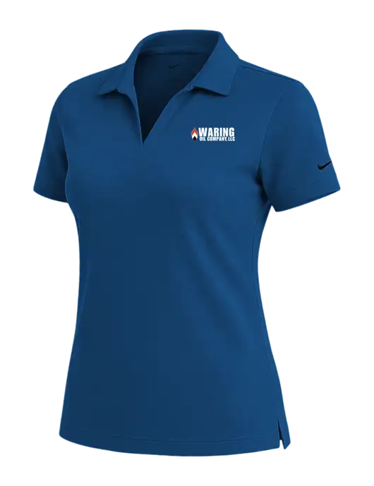 NIKE Dark Royal Womens Dri-Fit Micro Pique Polo w/Waring Oil Logo