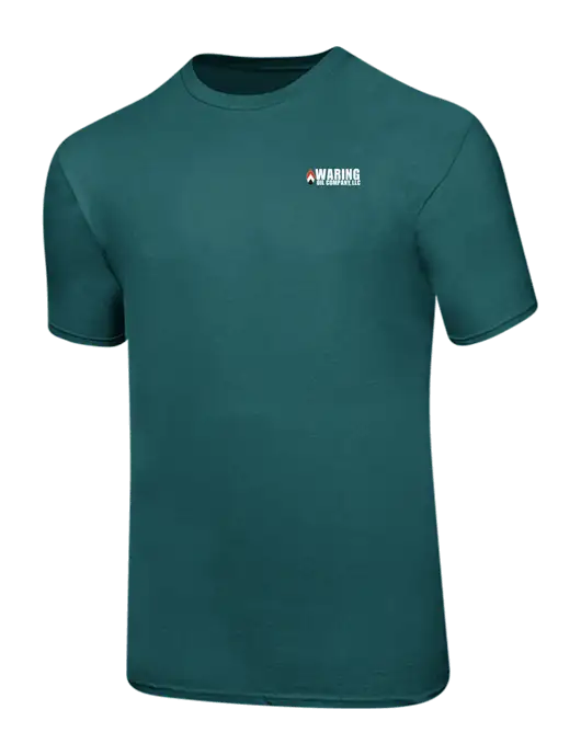 Ring Spun Dark Teal 4.5 oz T-Shirt w/Waring Oil Logo