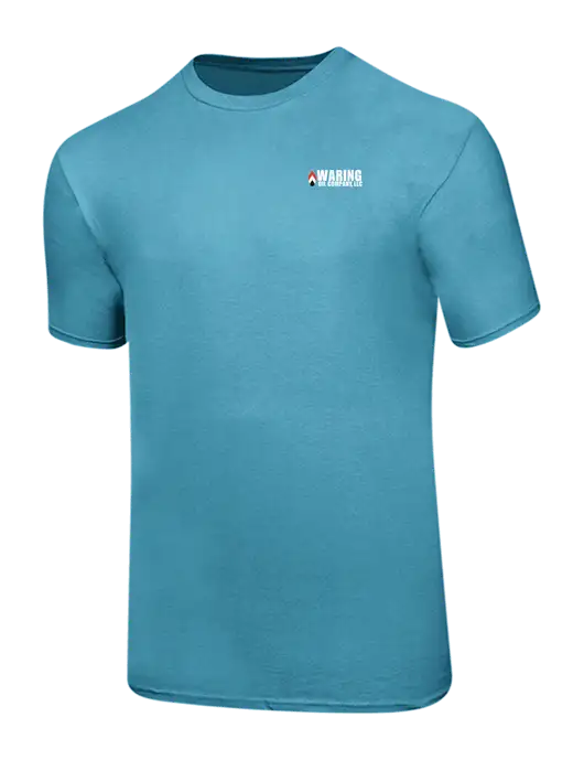 Ring Spun Light Sapphire 4.5 oz T-Shirt w/Waring Oil Logo