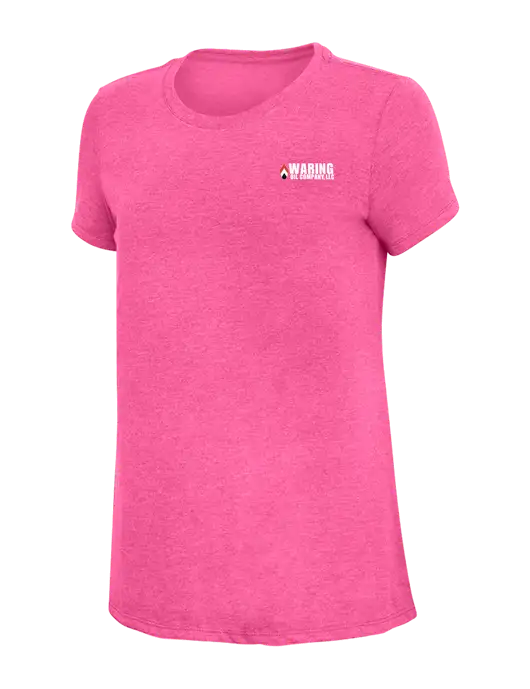 Womens Simply Soft Fuchsia Frost 4.5oz Poly/Combed Ring Spun Cotton T-Shirt w/Waring Oil Logo