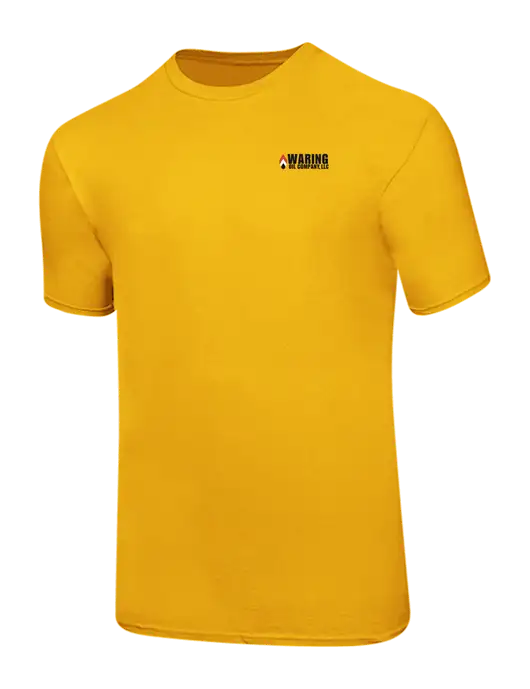 Ring Spun Yellow Gold 4.5 oz T-Shirt
 w/Waring Oil Logo