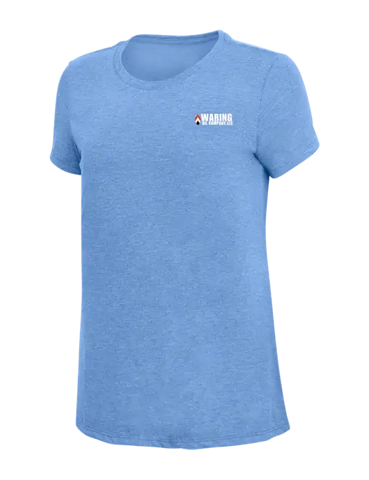 Womens Simply Soft Maritime Frost 4.5oz Poly/Combed Ring Spun Cotton T-Shirt
 w/Waring Oil Logo