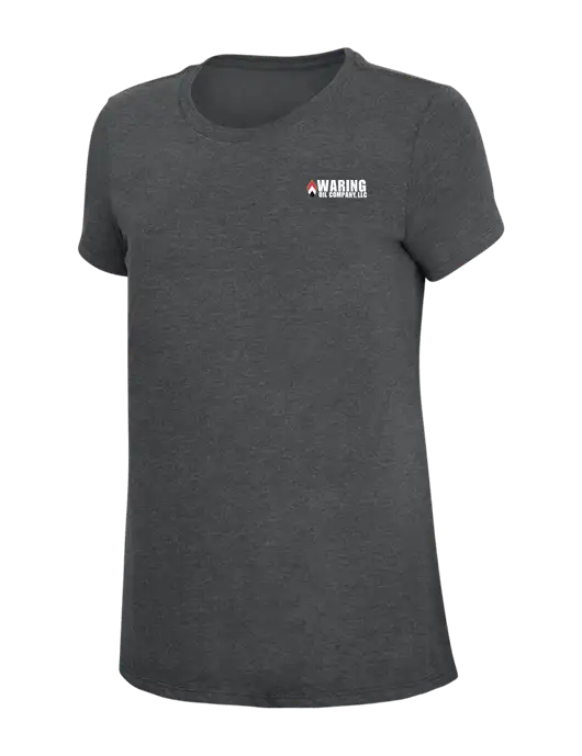 Womens Simply Soft Charcoal 4.5oz Poly/Combed Ring Spun Cotton T-Shirt w/Waring Oil Logo