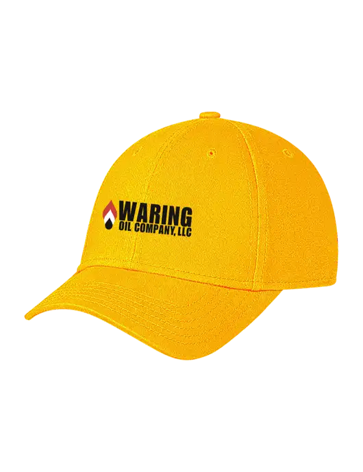 Yellow Gold Structured Soft Snap Closure Hook & Loop Cap w/Waring Oil Logo