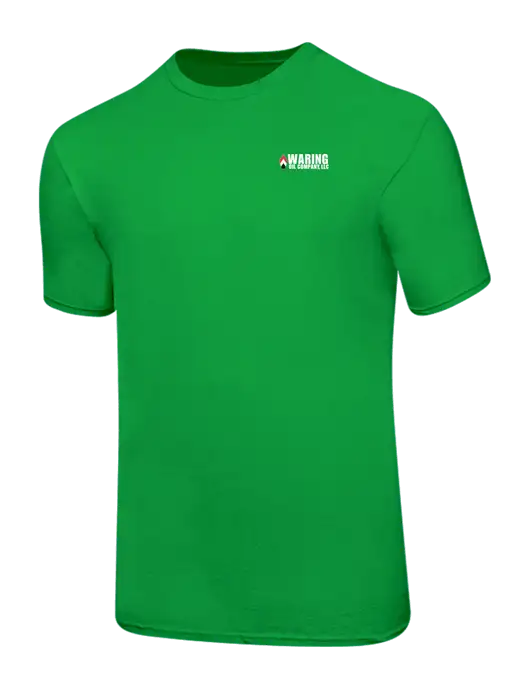 Ring Spun Light Kelly Green 4.5 oz T-Shirt w/Waring Oil Logo