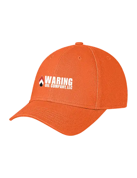 Orange Structured Soft Snap Closure Hook & Loop Cap w/Waring Oil Logo
