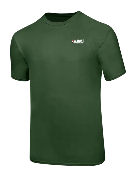 Ring Spun Dark Olive 4.5 oz T-Shirt w/Waring Oil Logo