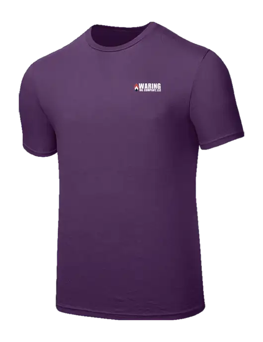 Seriously Soft Eggplant Purple T-Shirt w/Waring Oil Logo