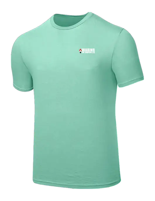 Seriously Soft Very Light Green T-Shirt w/Waring Oil Logo