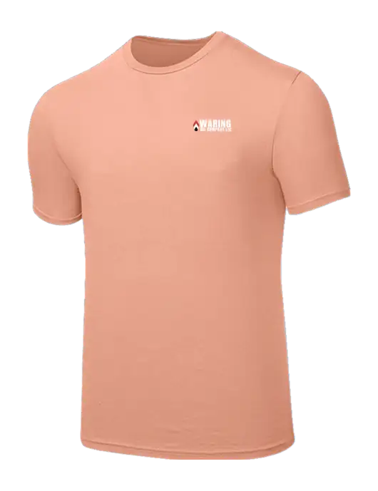 Seriously Soft Light Peach T-Shirt w/Waring Oil Logo