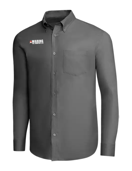 Brooks Brothers Dark Grey Wrinkle-Free Stretch Pinpoint Shirt w/Waring Oil Logo