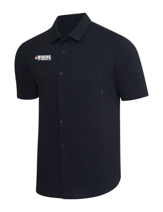 OGIO Black Extend Short Sleeve Button Up Shirt w/Waring Oil Logo