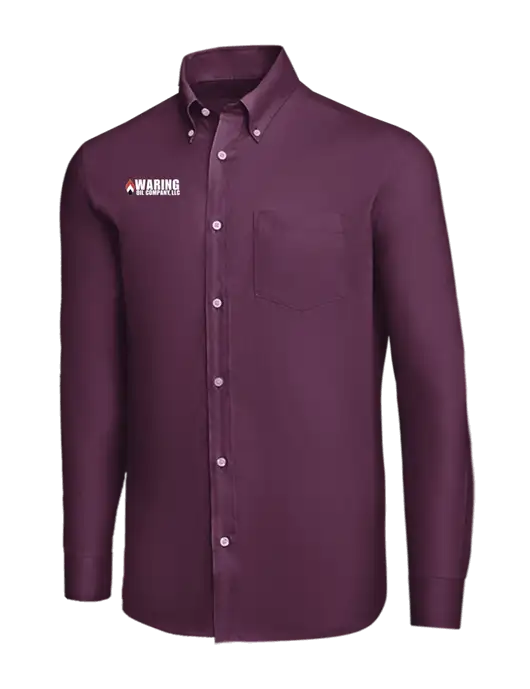 Brooks Brothers Eggplant Wrinkle-Free Stretch Nailhead Shirt w/Waring Oil Logo