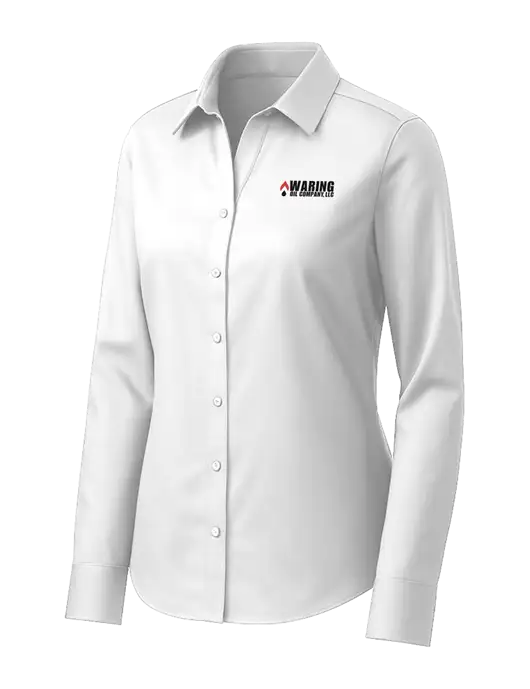 Brooks Brothers Womens White Wrinkle-Free Stretch Pinpoint Shirt w/Waring Oil Logo